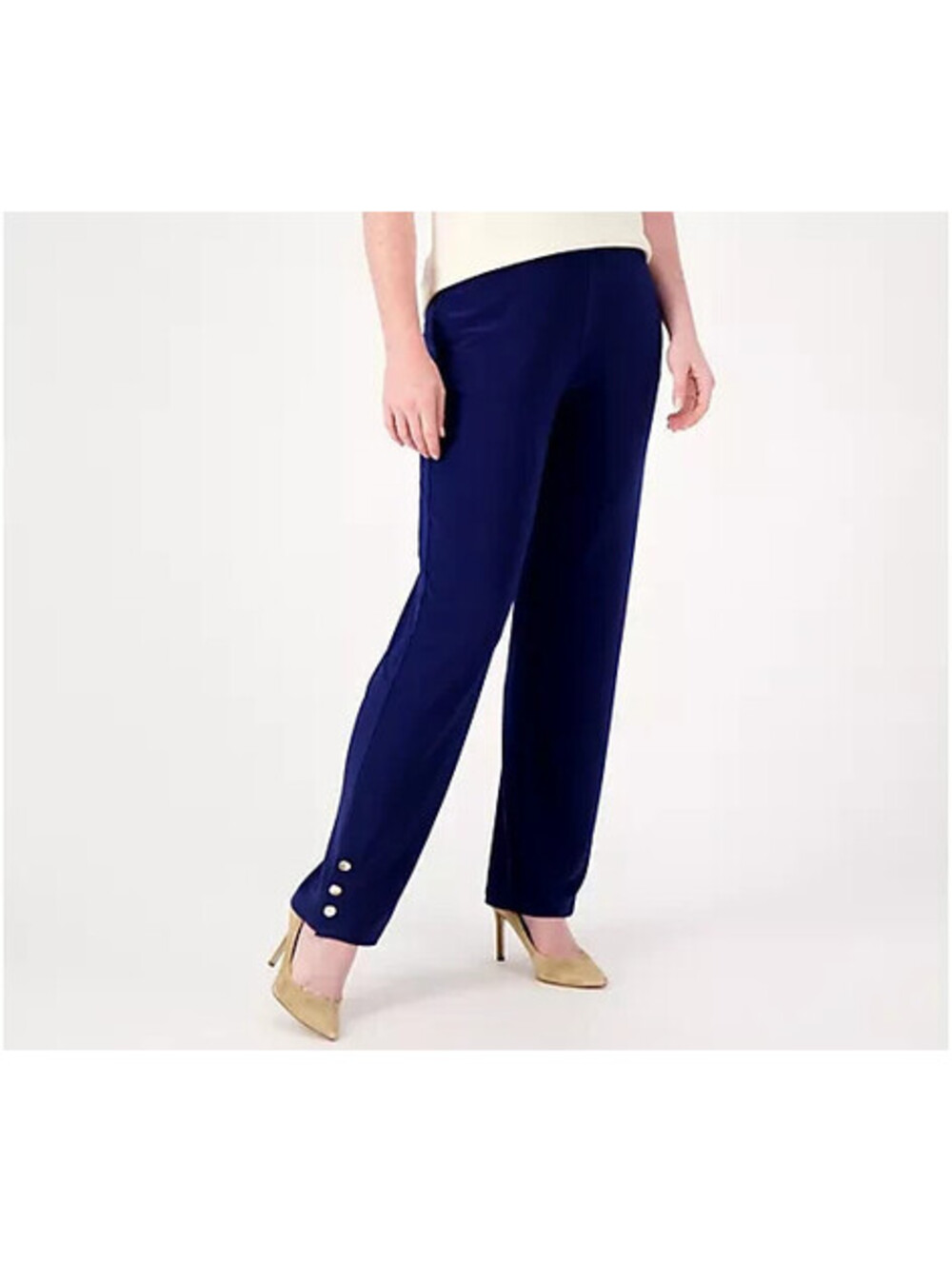Dennis Basso Regular Italia Knit Straight Leg Pants rich royal, Size 1X